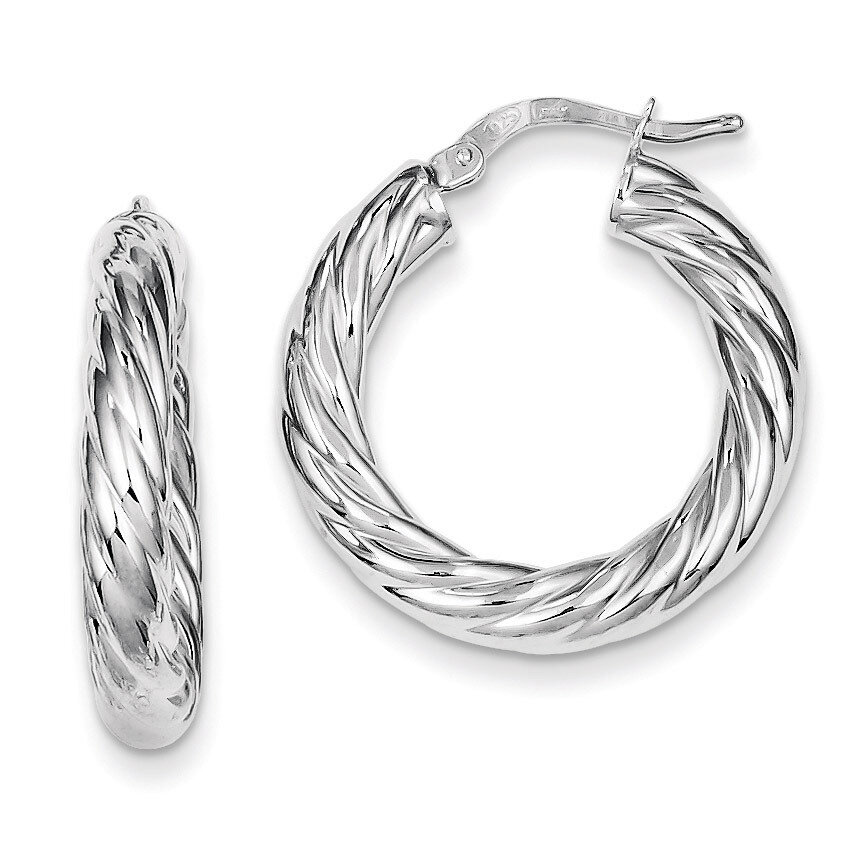 Twisted Hoop Earrings Sterling Silver Polished QE8359