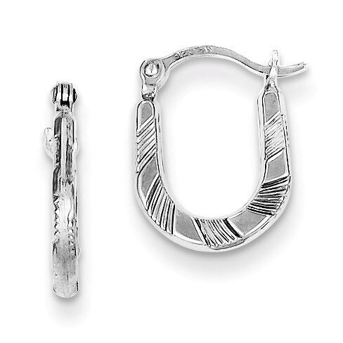Scalloped Hoop Earrings Diamond-cut Sterling Silver QE8364, MPN: QE8364, 883957572987
