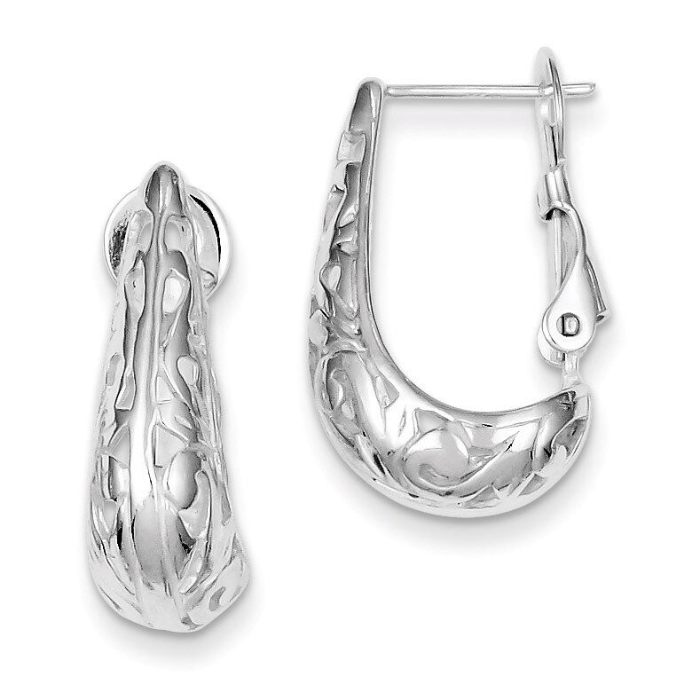 Filigree J Hoop Earrings Sterling Silver QE8369