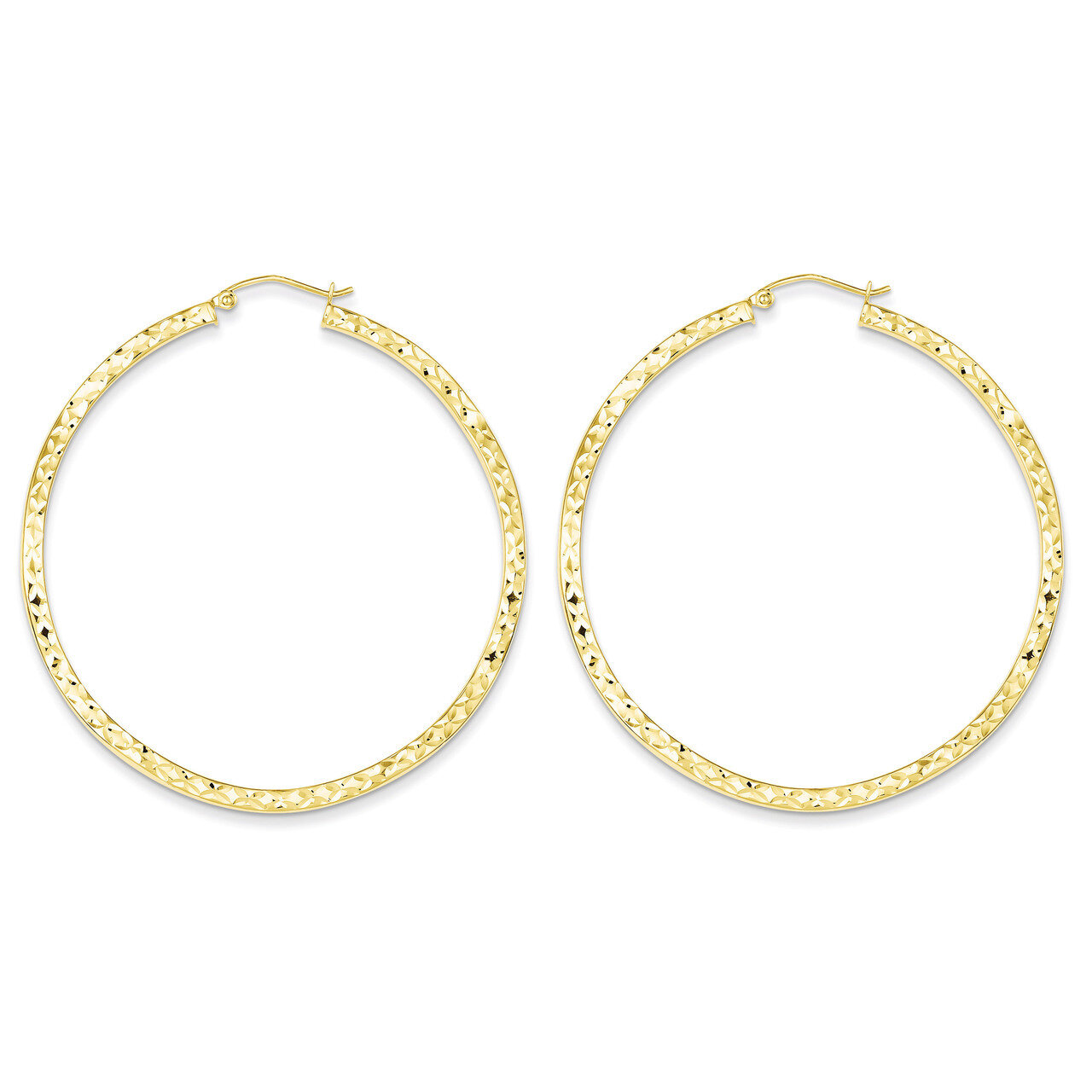 Diamond Cut Wavy Hoop Earrings Sterling Silver Gold Plated QE8465, MPN: QE8465, 886774247533