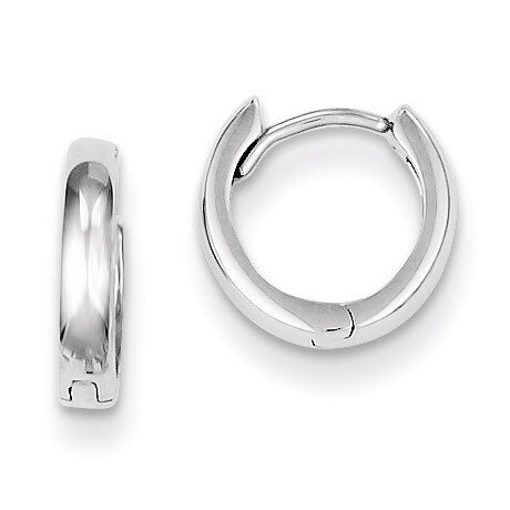 Polished Hinged Hoop Earrings Sterling Silver Rhodium QE8490, MPN: QE8490, 886774367231