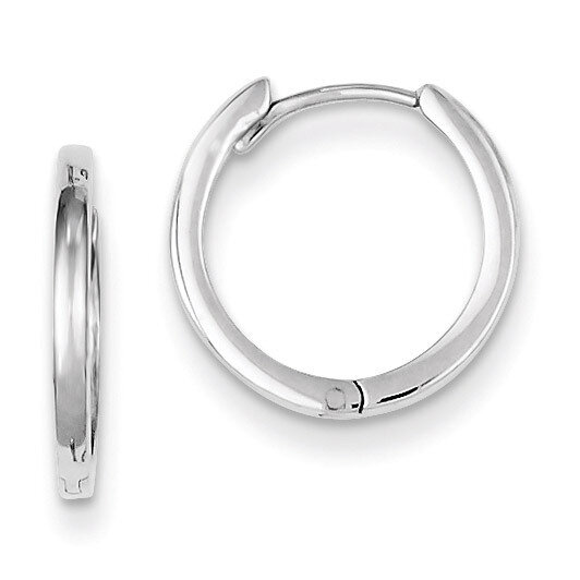 Polished Hinged Hoop Earrings Sterling Silver Rhodium QE8495, MPN: QE8495, 869887189235