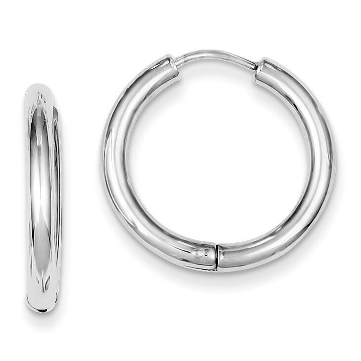 Hollow Hinged Hoop Earrings Sterling Silver Polished QE8499, MPN: QE8499, 886774367323