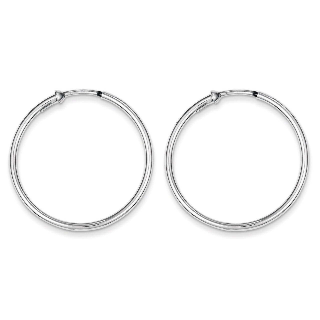 Polished Hoop Earrings Sterling Silver Rhodium QE8548, MPN: QE8548, 869944891408