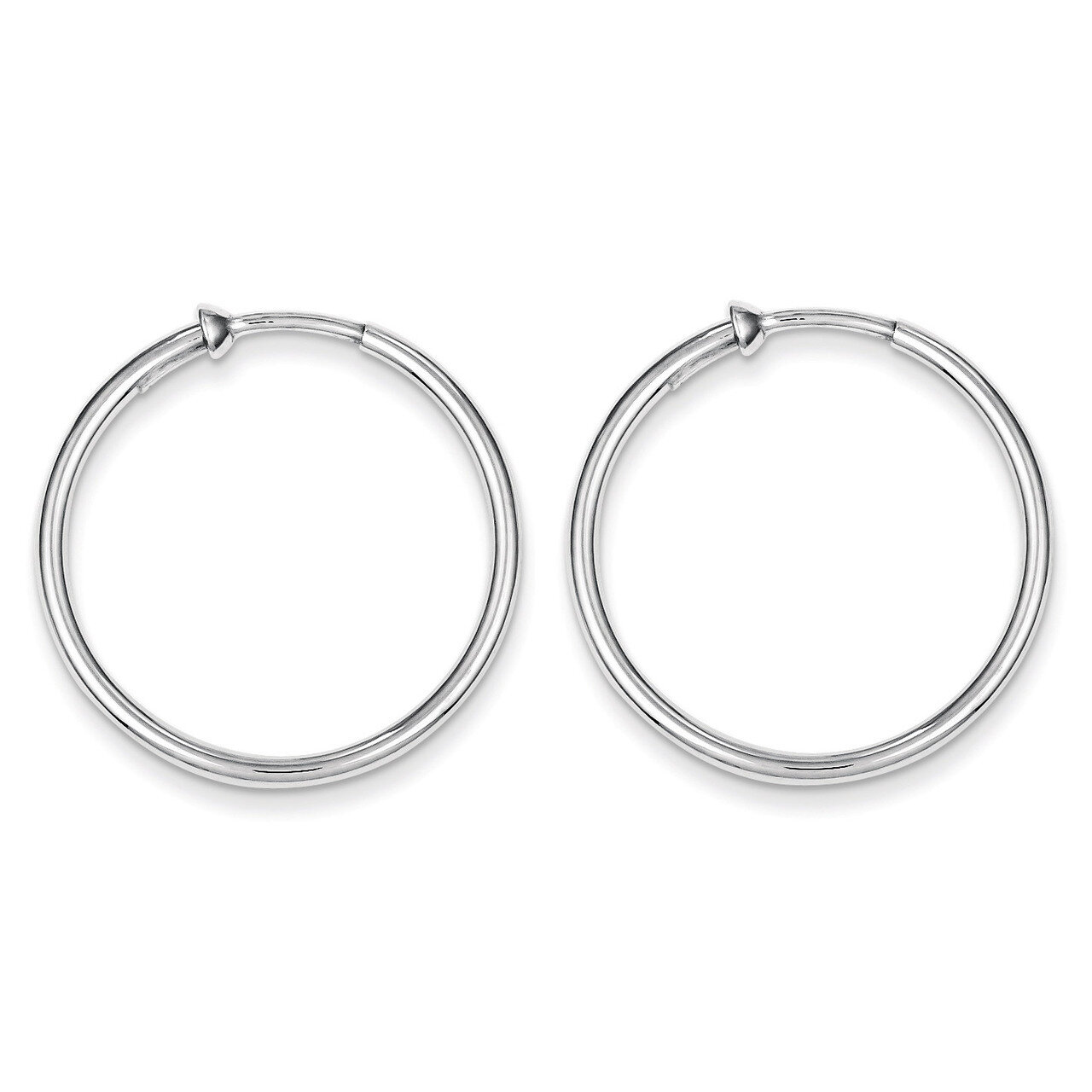Polished Hoop Earrings Sterling Silver Rhodium QE8549