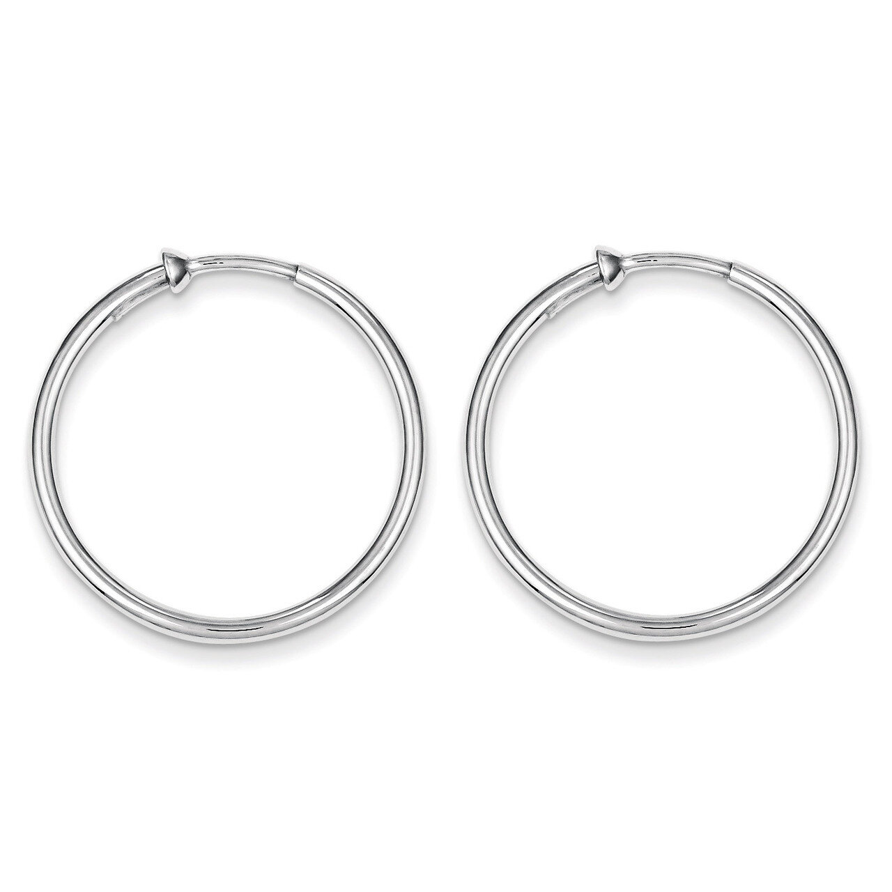 Polished Hoop Earrings Sterling Silver Rhodium QE8549, MPN: QE8549, 886774367538