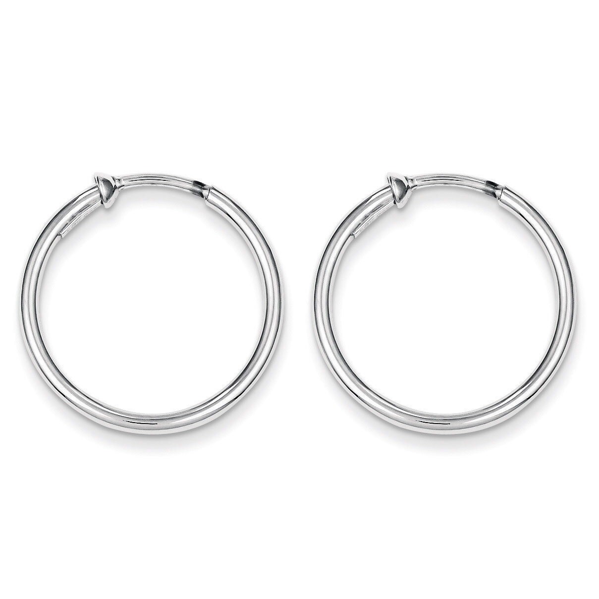 Polished Hoop Earrings Sterling Silver Rhodium QE8550, MPN: QE8550, 886774367545