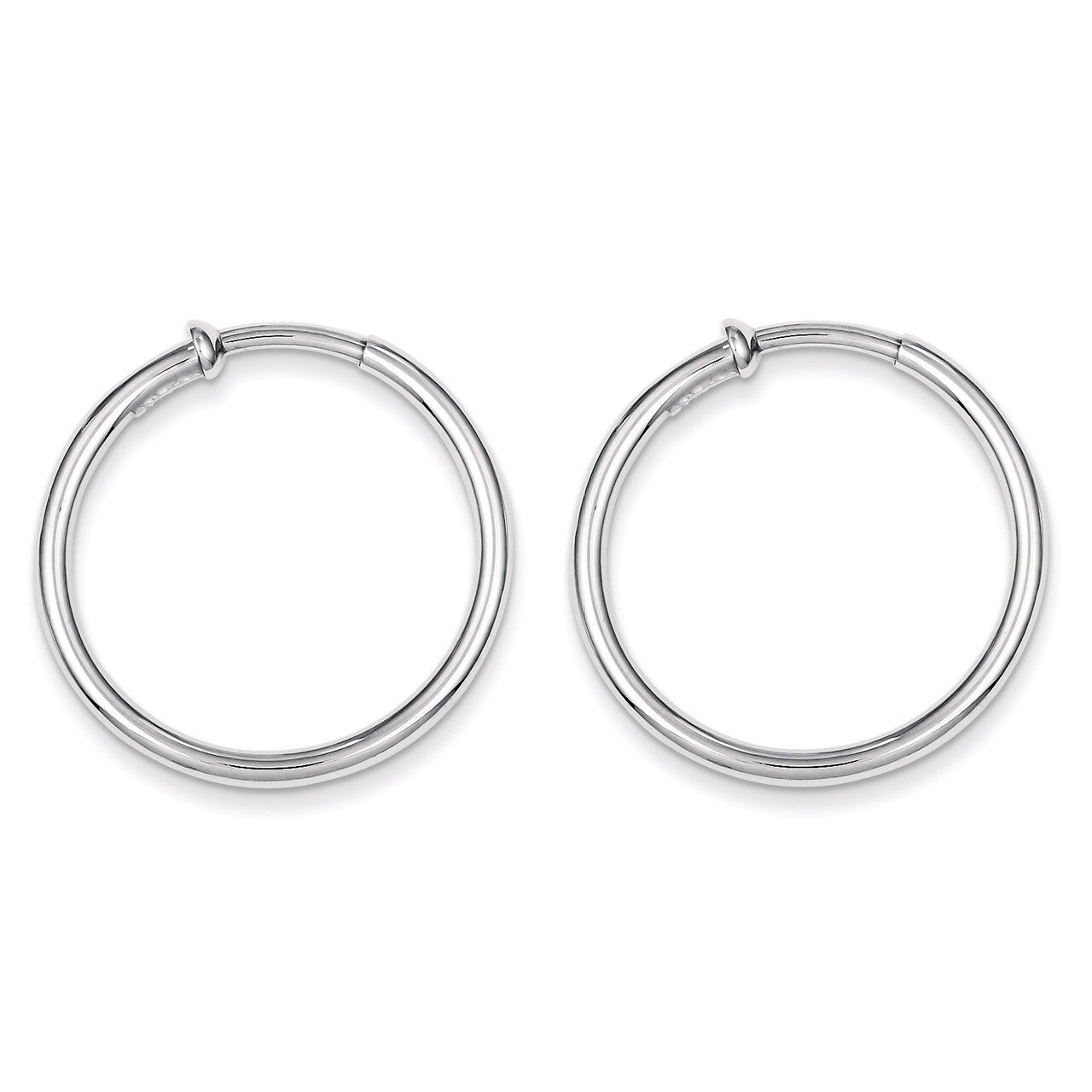 Polished Hoop Earrings Sterling Silver Rhodium QE8554, MPN: QE8554, 886774367583