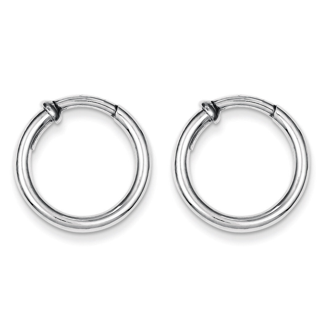 Polished Hoop Earrings Sterling Silver Rhodium QE8556, MPN: QE8556, 886774367606