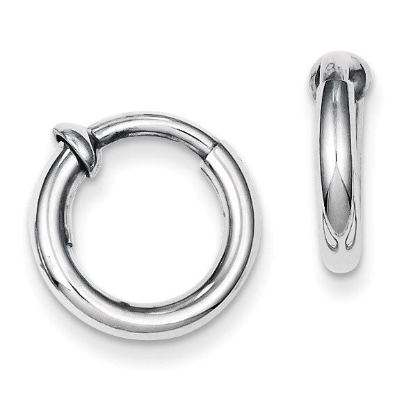 Polished Hoop Earrings Sterling Silver Rhodium QE8557, MPN: QE8557, 886774367613