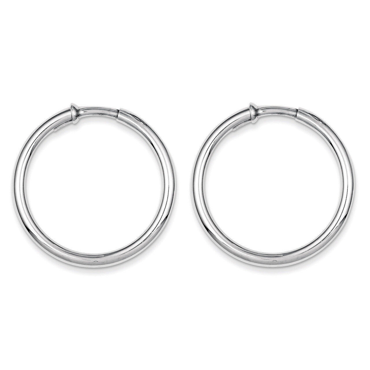 Polished Hoop Earrings Sterling Silver Rhodium QE8558, MPN: QE8558, 886774367620