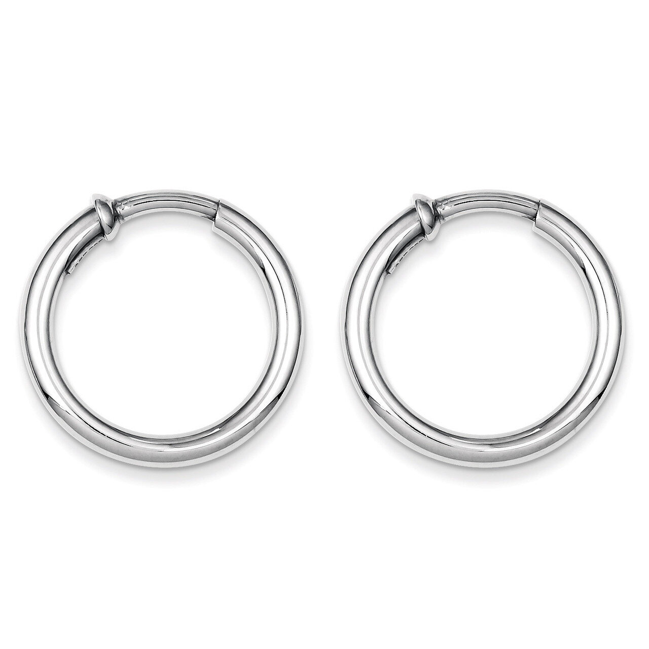 Polished Hoop Earrings Sterling Silver Rhodium QE8560, MPN: QE8560, 886774367644