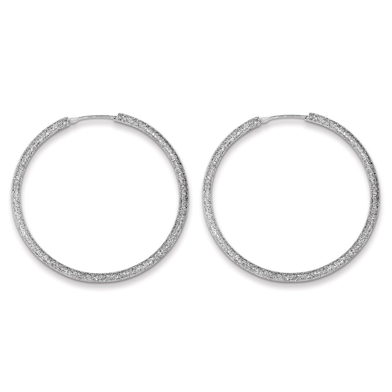 Laser Cut Endless Hoop Earrings Sterling Silver QE8566