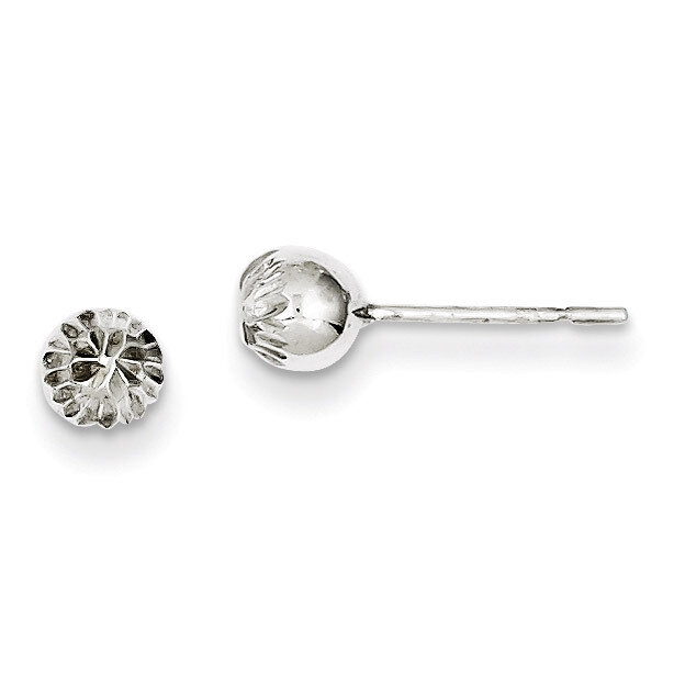 Post Earrings Sterling Silver Rhodium-plated Diamond-Cut QE8617, MPN: QE8617, 883957570266