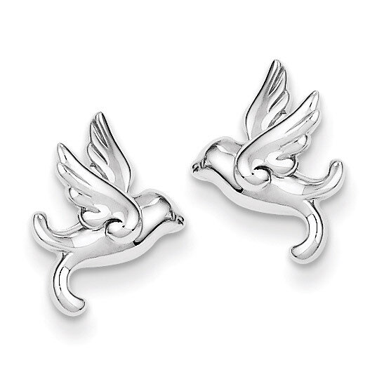 Bird Post Earrings Sterling Silver Rhodium-plated QE8660