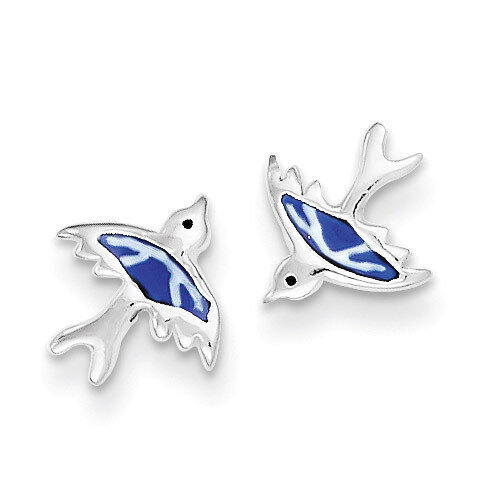 Post Earrings Sterling Silver Enameled QE8661, MPN: QE8661, 883957569659
