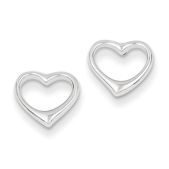 Open Heart Post Earrings Sterling Silver Rhodium-plated QE8727, MPN: QE8727, 883957007892