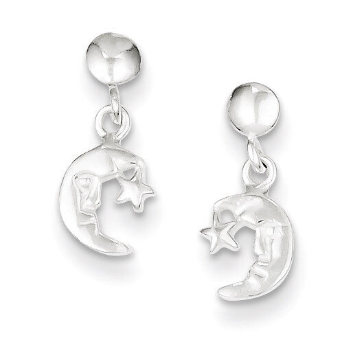 Dangle Moon and Star Post Earrings Sterling Silver QE8771, MPN: QE8771, 883957573014