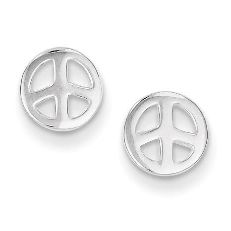 Peace Sign Post Earrings Sterling Silver QE8785, MPN: QE8785, 883957579399