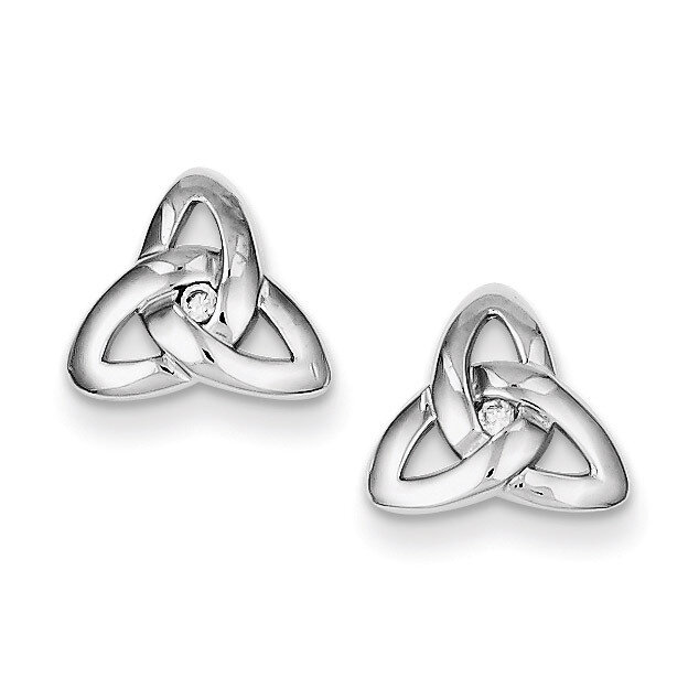 Trinity Post Earrings Sterling Silver Rhodium-plated Diamond QE8789, MPN: QE8789, 883957577128