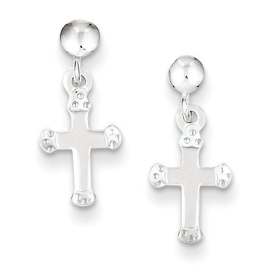 Dangle Cross Earrings Sterling Silver QE8815