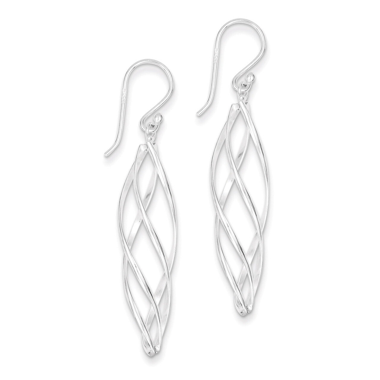 Long Twisted Earrings Sterling Silver QE8823, MPN: QE8823, 886774749761