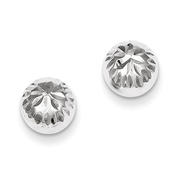 Post Earrings Sterling Silver Rhodium-plated Diamond-Cut QE8836, MPN: QE8836, 883957005973