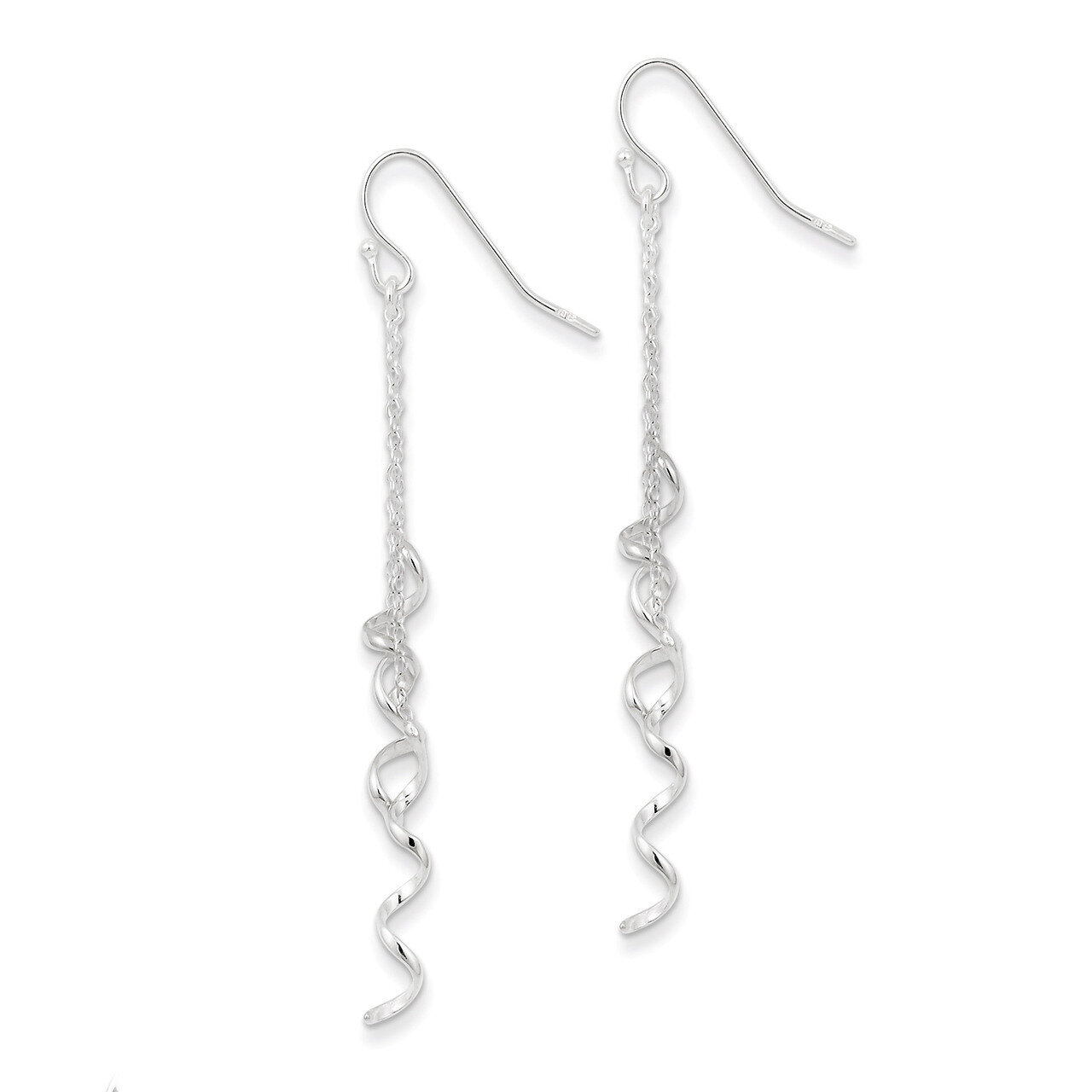 Wind Chime Spirals Dangle Shepherd Hook Earrings Sterling Silver QE8895, MPN: QE8895, 886774749846