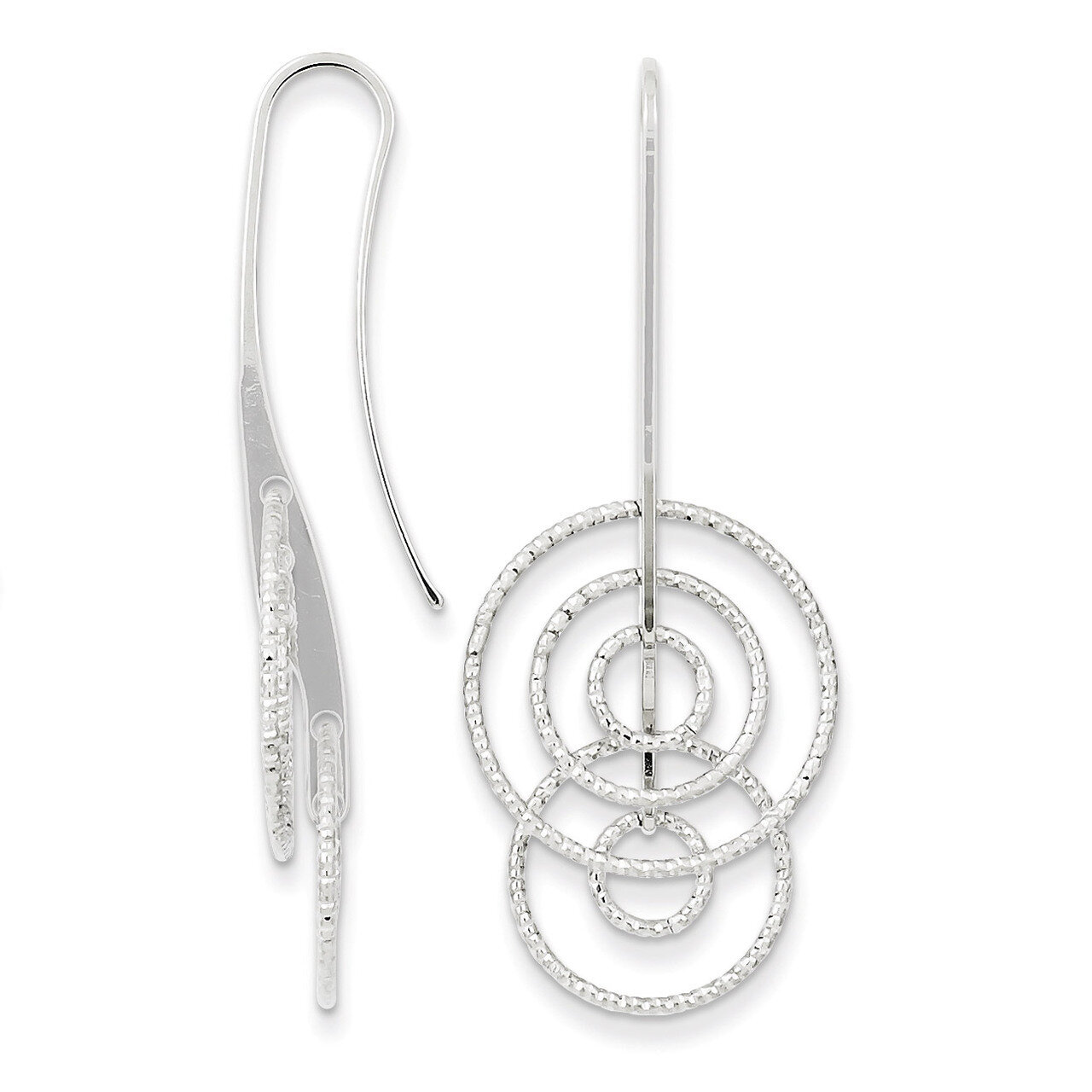 Circles Dangle Earrings Sterling Silver Rhodium-plated QE8904, MPN: QE8904, 886774749907