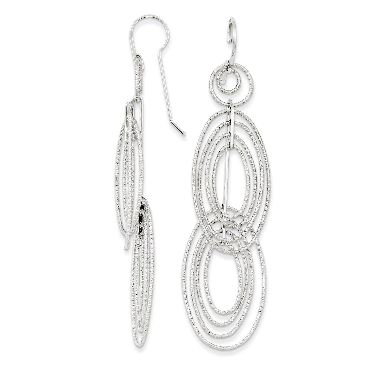 Ovals Dangle Earrings Sterling Silver Rhodium-plated QE8910, MPN: QE8910, 886774749945