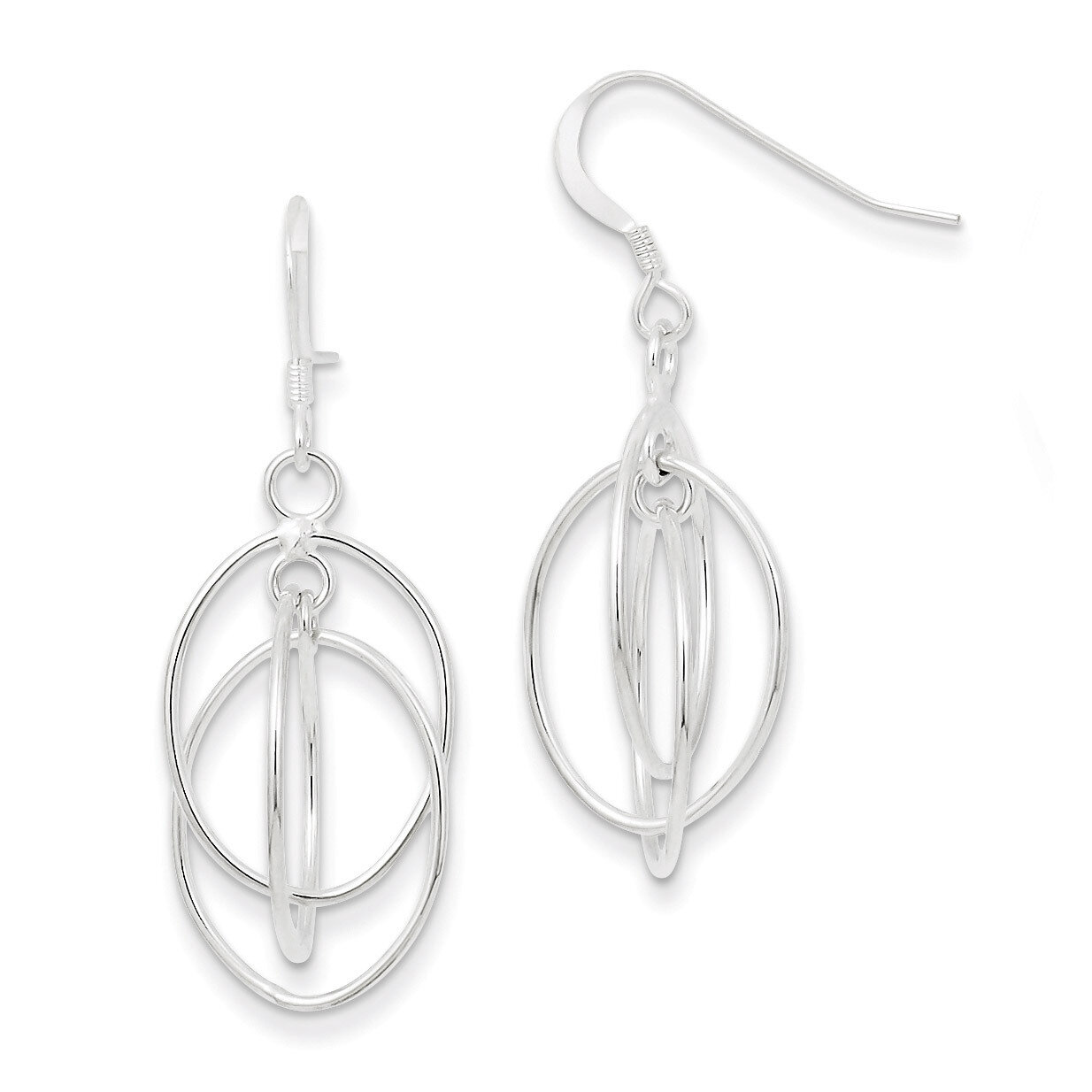 Dangle Shepherd Hook Earrings Sterling Silver QE8946, MPN: QE8946, 886774750040