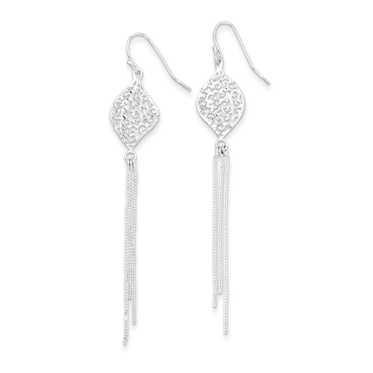 Dangle Shepherd Hook Earrings Sterling Silver QE8982, MPN: QE8982, 883957561912