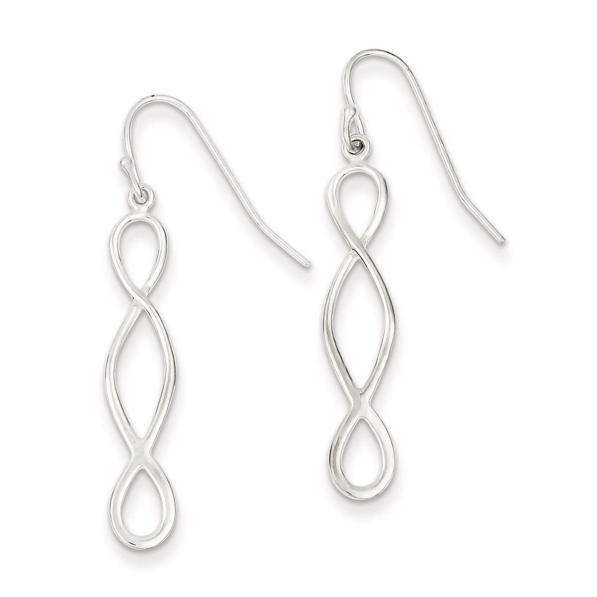 Twist Dangle Earrings Sterling Silver Polished QE9032