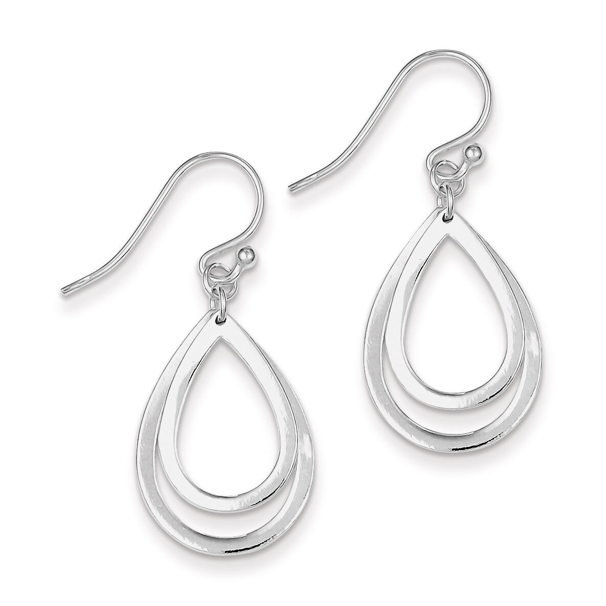 Dangle Shepherd Hook Earrings Sterling Silver QE9063