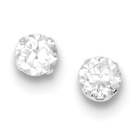 6mm Post Earrings Sterling Silver Diamond QE9107, MPN: QE9107, 883957545332