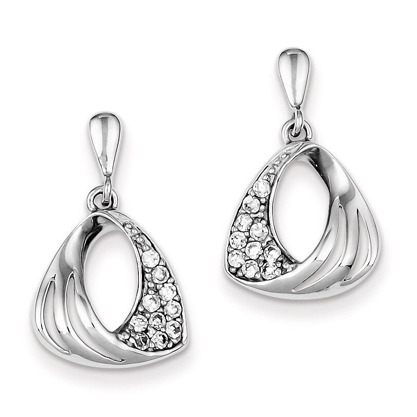 Fancy Post Earrings Sterling Silver Rhodium-plated Diamond QE9185, MPN: QE9185, 883957555485