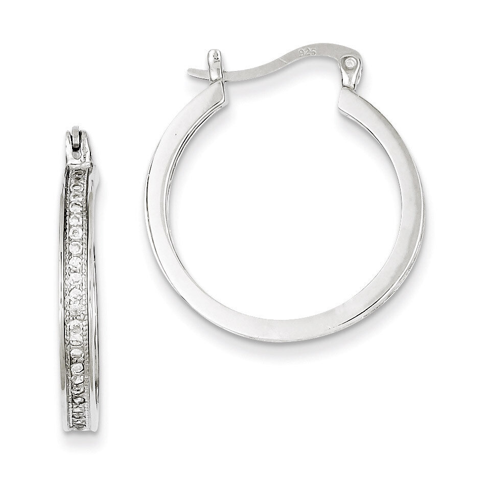 Hoop Earrings Sterling Silver Diamond QE9258, MPN: QE9258, 191101208980