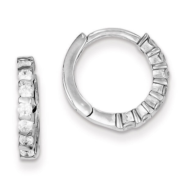 Hinged Earrings Sterling Silver Diamond QE9265, MPN: QE9265, 883957501789