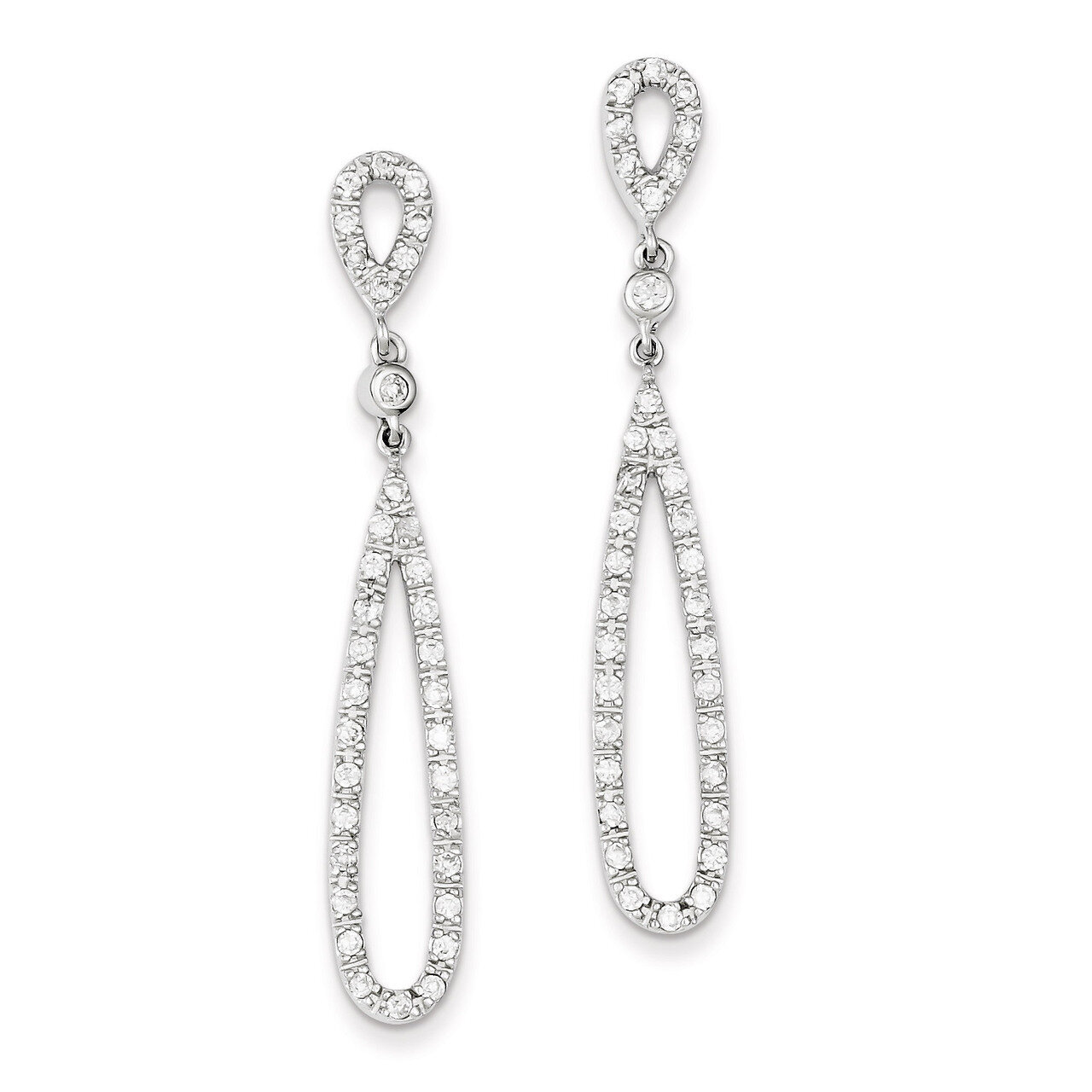 Dangle Post Earrings Sterling Silver Diamond QE9293, MPN: QE9293, 883957265407