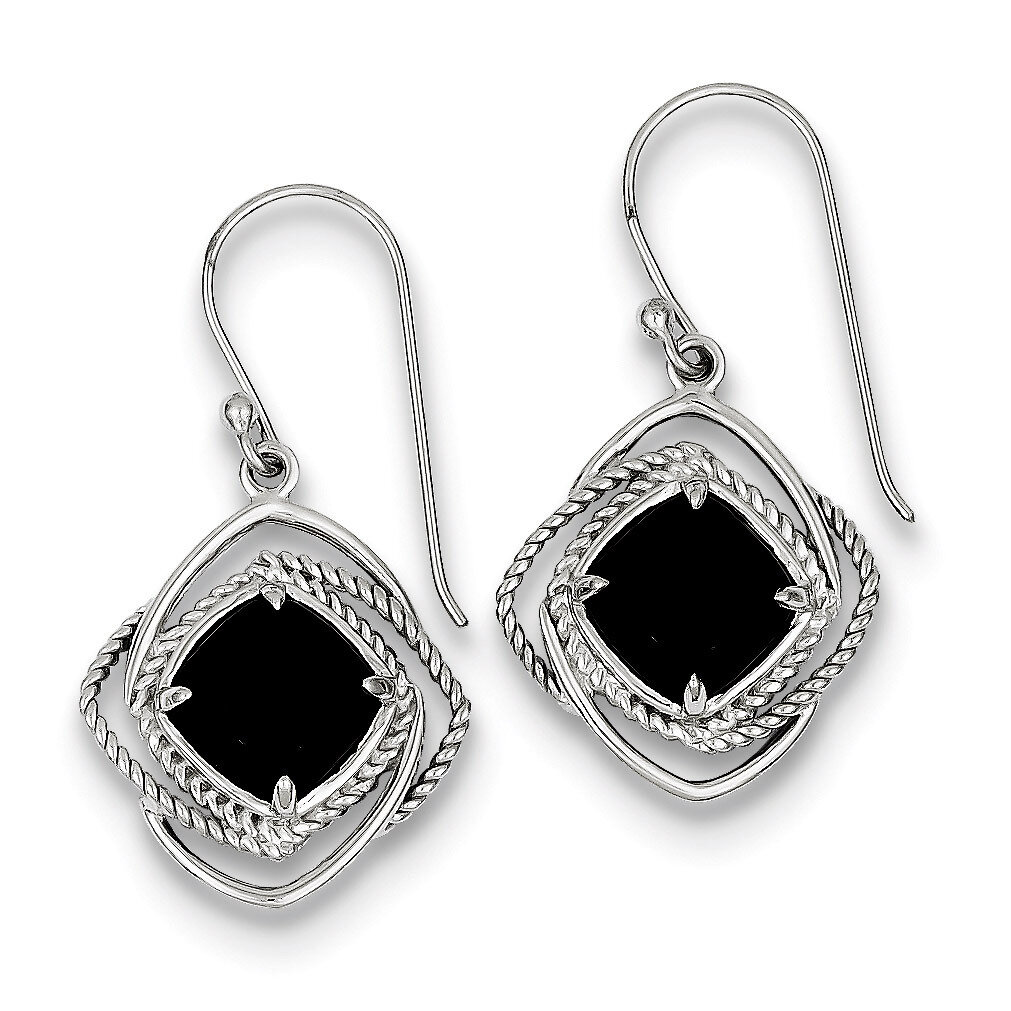 Onyx Dangle Earrings Sterling Silver QE9377, MPN: QE9377, 883957480381
