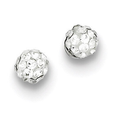 Stellux Crystal Ball Post Earrings Sterling Silver Rhodium-plated QE9537