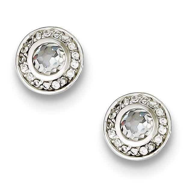 Post Earrings Sterling Silver Diamond QE9592