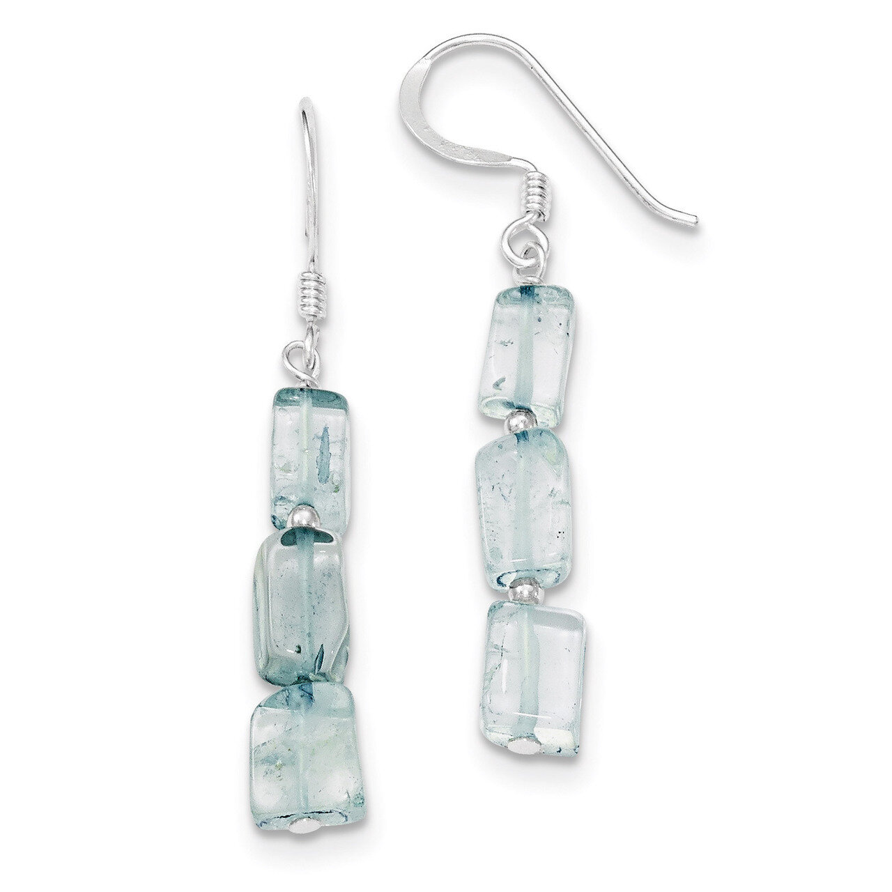 Light Blue Quartz Stone Earrings Sterling Silver QE9725, MPN: QE9725, 886774246932
