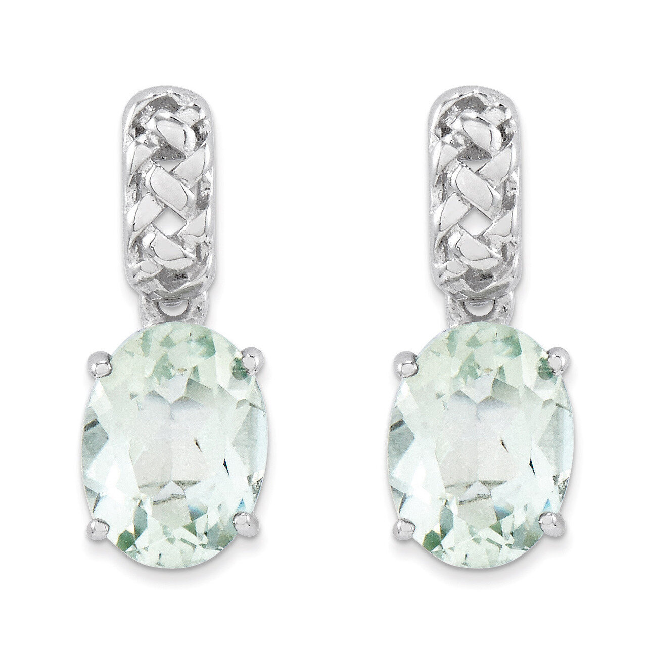 Green Quartz Earrings Sterling Silver QE9878AG, MPN: QE9878AG, 883957600758