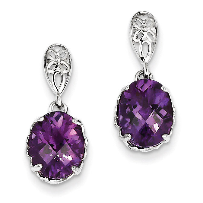 Amethyst Earrings Sterling Silver QE9896AM, MPN: QE9896AM, 883957400693