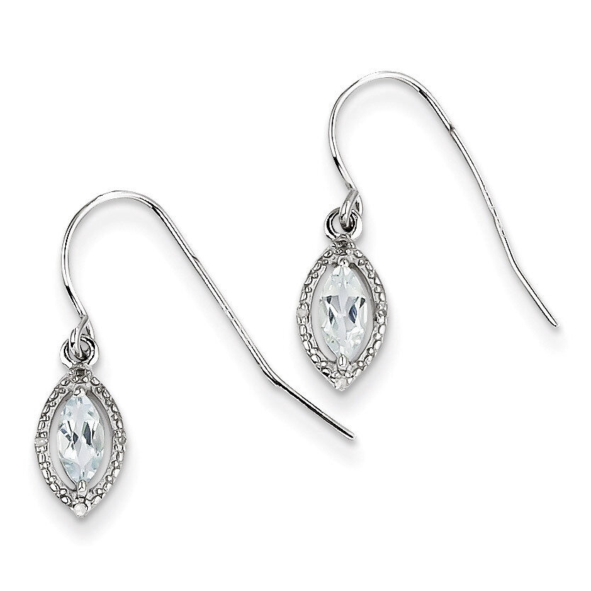 Aquamarine Earrings Sterling Silver Diamond QE9951AQ