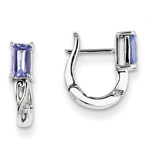 Tanzanite Hinged Hoop Earrings Sterling Silver Rhodium-plated QE9960TZ, MPN: QE9960TZ, 883957400815