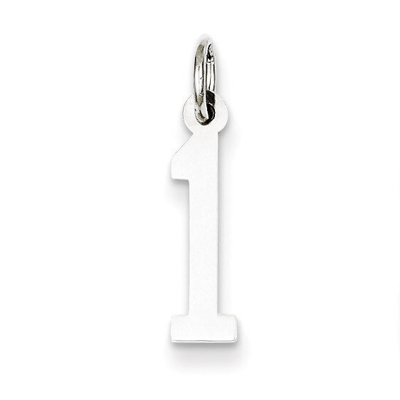 Number 1 Pendant Sterling Silver Elongated Polished QES01, MPN: QES01, 883957529974