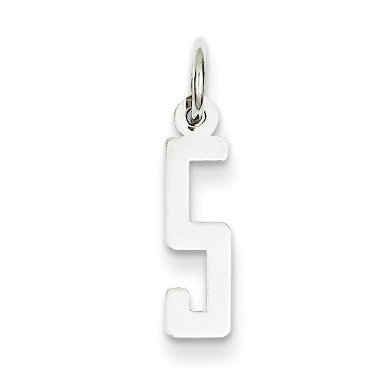 Number 5 Pendant Sterling Silver Elongated Polished QES05, MPN: QES05, 883957526089