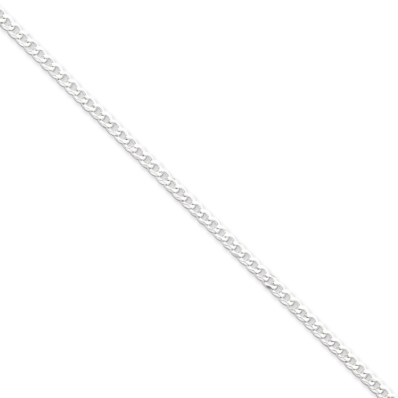 16 Inch 3.2mm Beveled Curb Chain Sterling Silver QFB080-16, MPN: QFB080-16, 883957941349